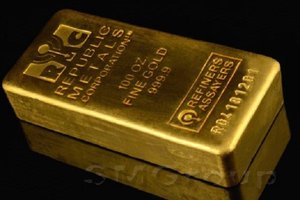 Унция золота на бирже потеряла за пять недель 20 долларов