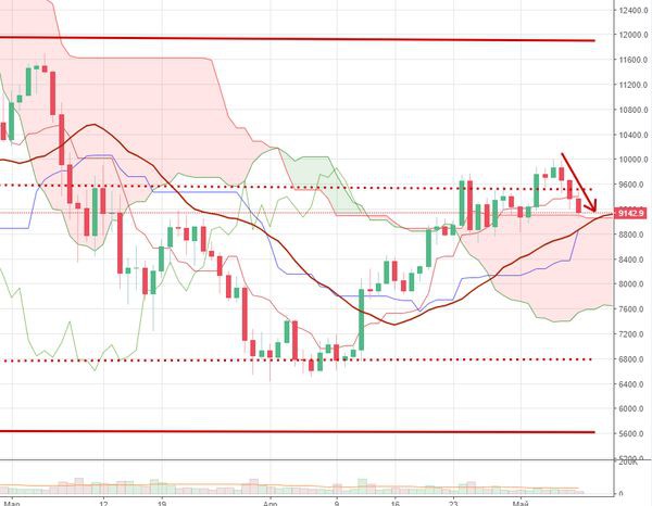 Курс Bitcoin возобновит рост к 10 000$ несмотря на негативную динамику криптовалют